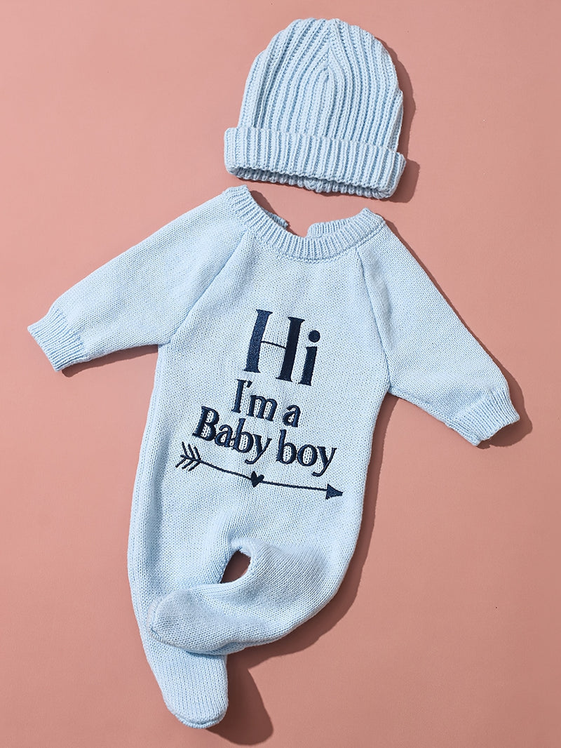 2pcs Newborn Photography Outfit, Infant Onesie Sweater with Hat Set.