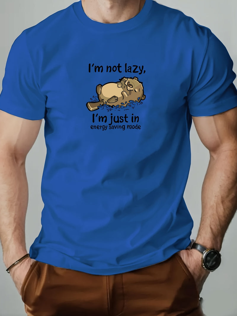 Men's Casual T-Shirt - Summer Short Sleeve Round Neck Solid Color.