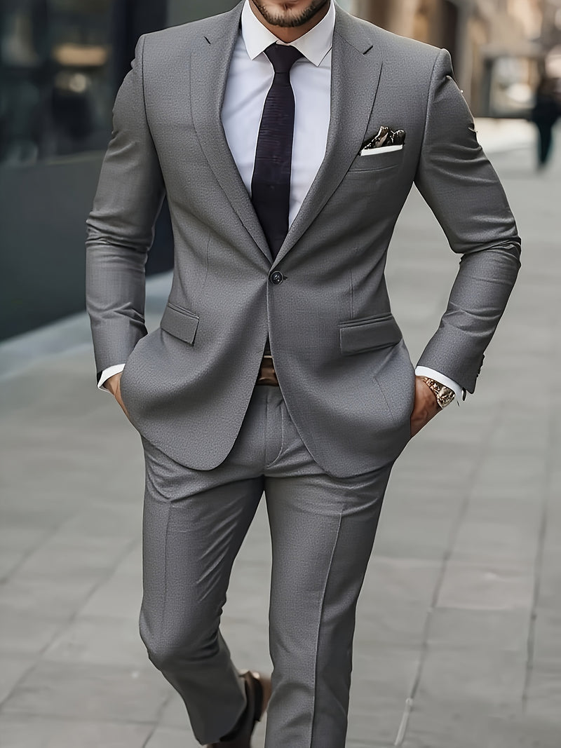 Men's 2pcs Suit, Consisting of a Blazer And Trousers.