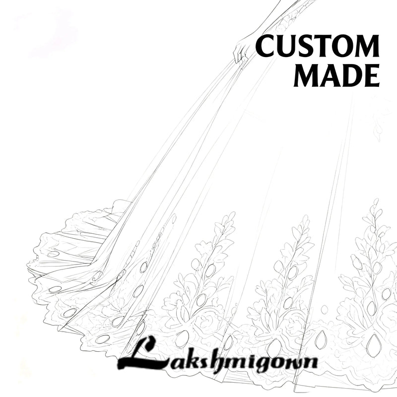 Women’s Lakshmigown Lace Applique Boho Wedding Dress.