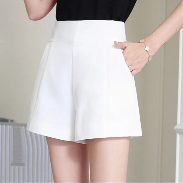 Women Shorts Spring Summer Casual High Waist A-line.