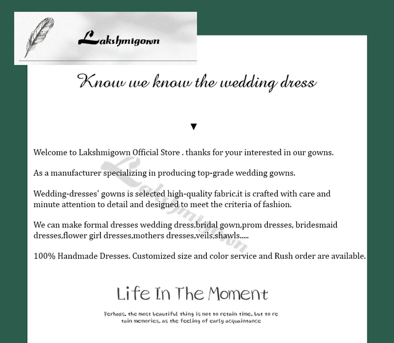 Lakshmigown Sexy Deep V-neck Wedding Dress For Women.