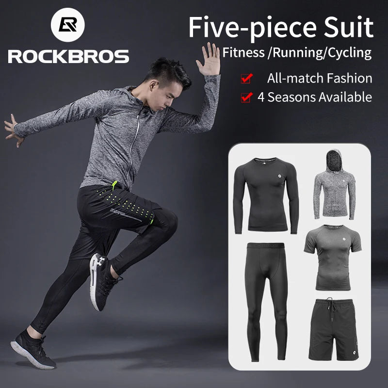 ROCKBROS Men's Sport Suits Running Sets Quick Dry Sweat-absorbent Sports.