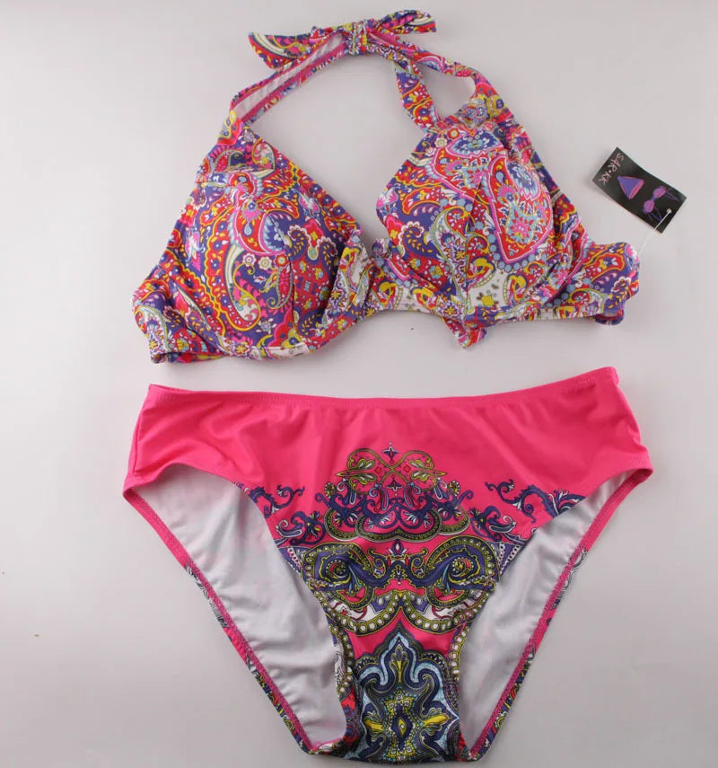 Bandage Plus Size Women Swimsuit Swimwear Summer Push Up Bikinis.