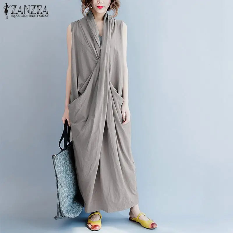 Women’s Oversize Asymmetrical Maxi Dress.