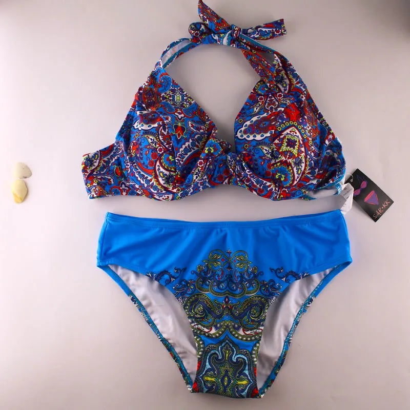 Bandage Plus Size Women Swimsuit Swimwear Summer Push Up Bikinis.