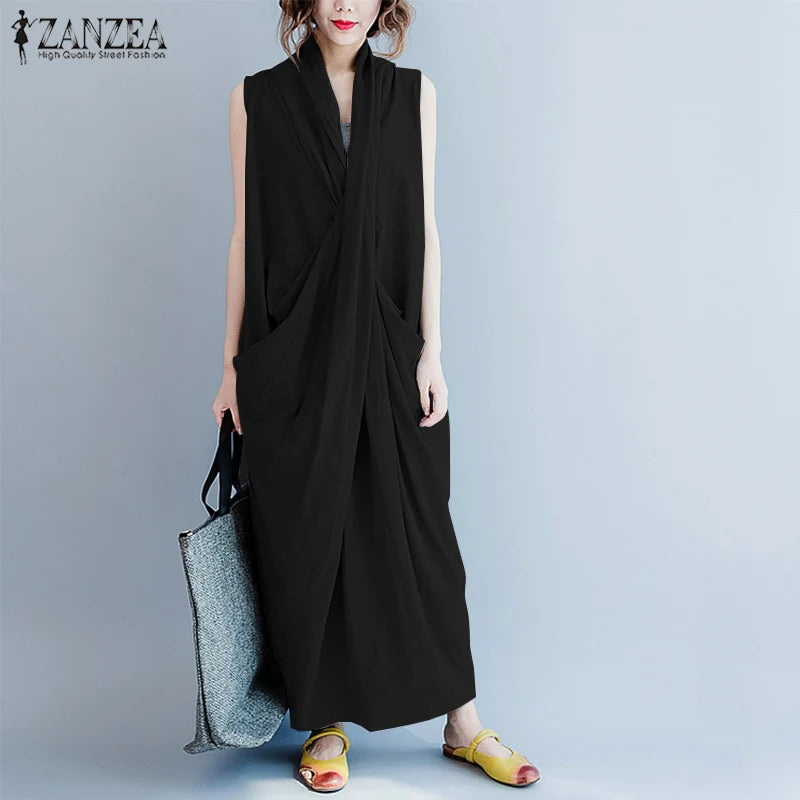 Women’s Oversize Asymmetrical Maxi Dress.