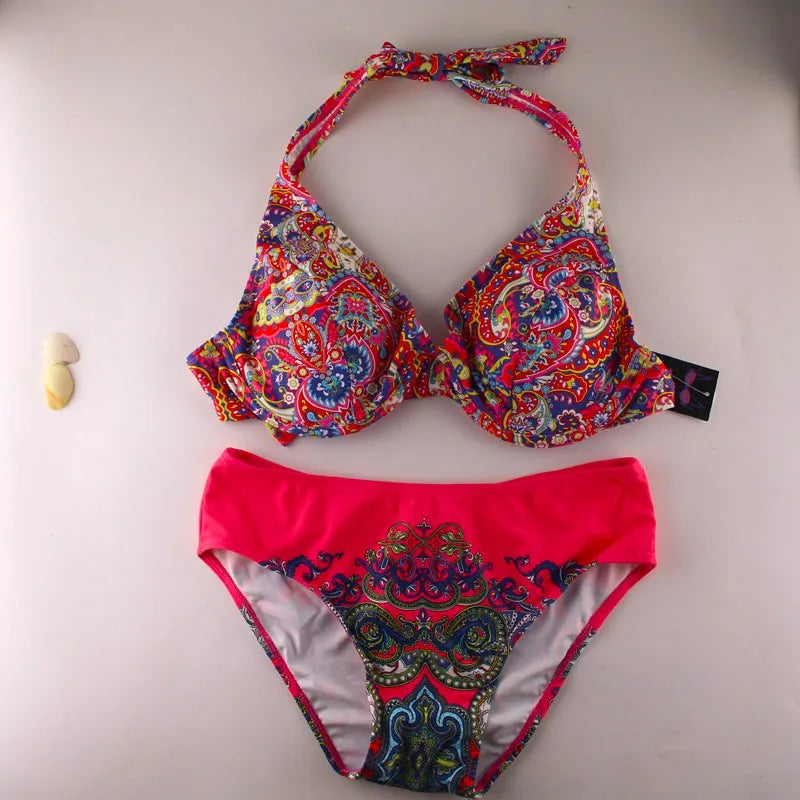 Bandage Plus Size Women Swimsuit Swimwear Summer Push Up Bikinis.