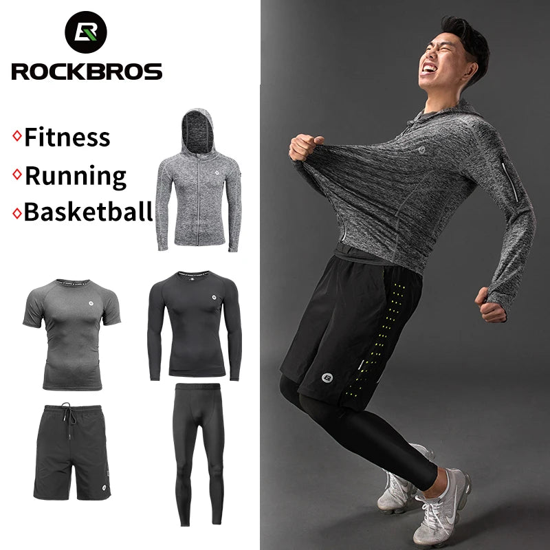 ROCKBROS Men's Sport Suits Running Sets Quick Dry Sweat-absorbent Sports.
