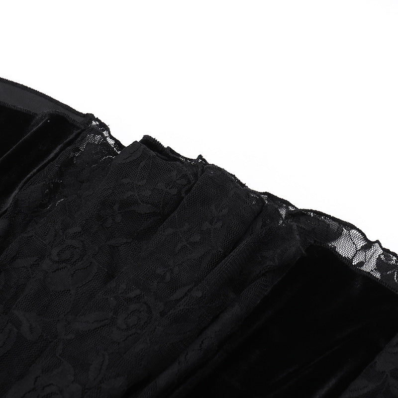 AltGoth Aesthetic Gothic Midi Dress Women Vintage.