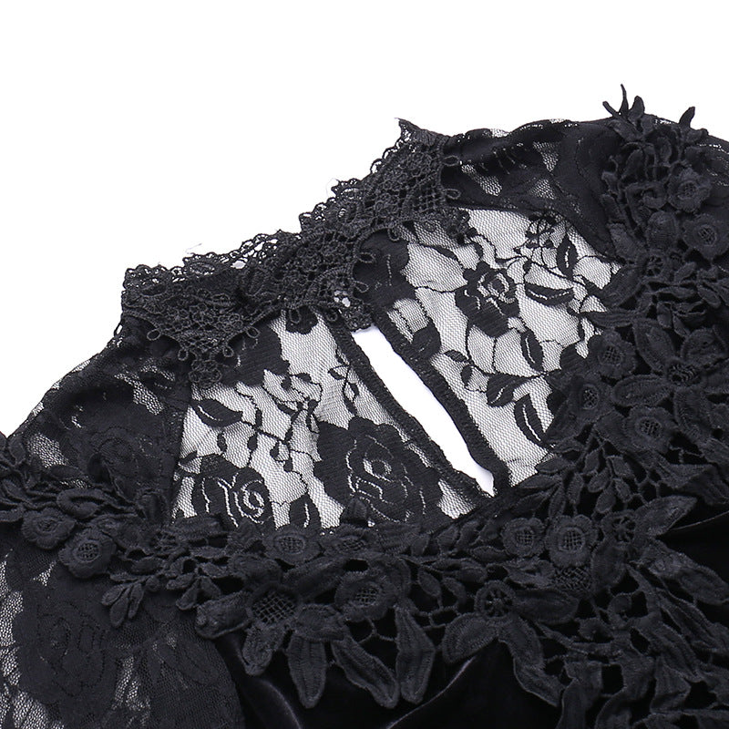 AltGoth Aesthetic Gothic Midi Dress Women Vintage.