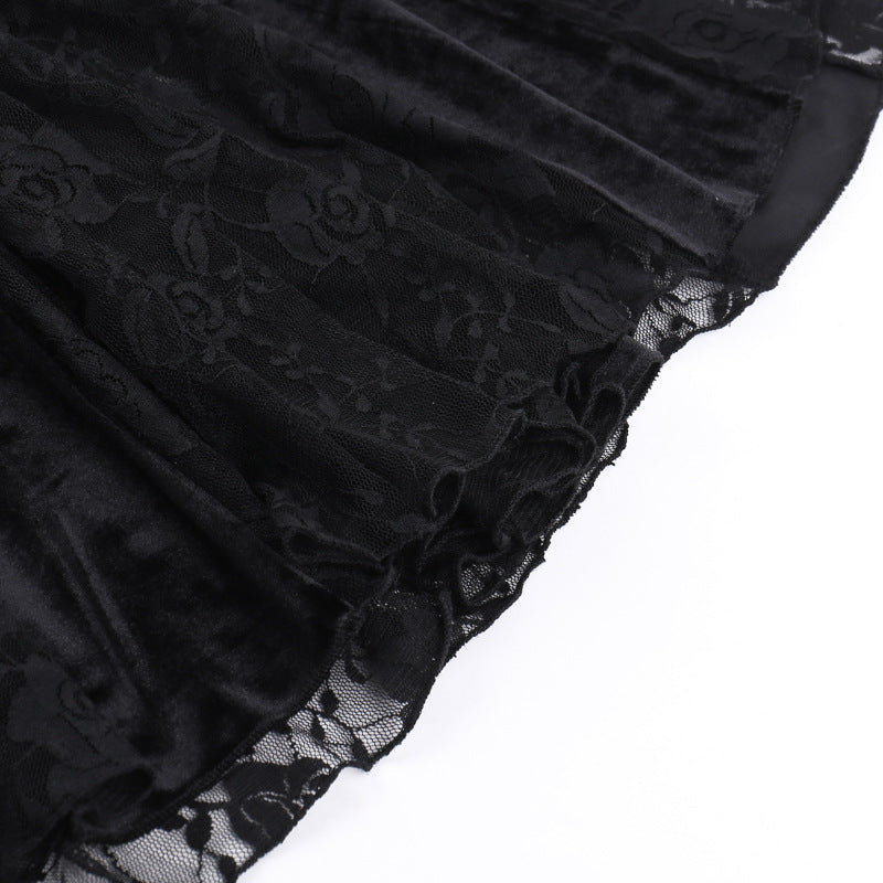 AltGoth Aesthetic Gothic Midi Dress Women Vintage.