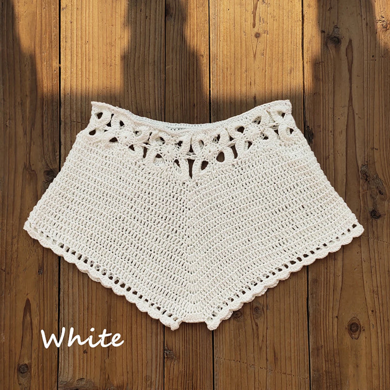 Summer Women's Crochet Cutout Swim Shorts Bathing Suit Bottoms.