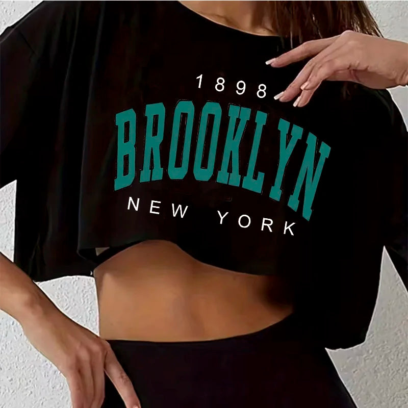Women’s T Shirt Los Angeles Number 91 Brooklyn Graphic Round Neck.