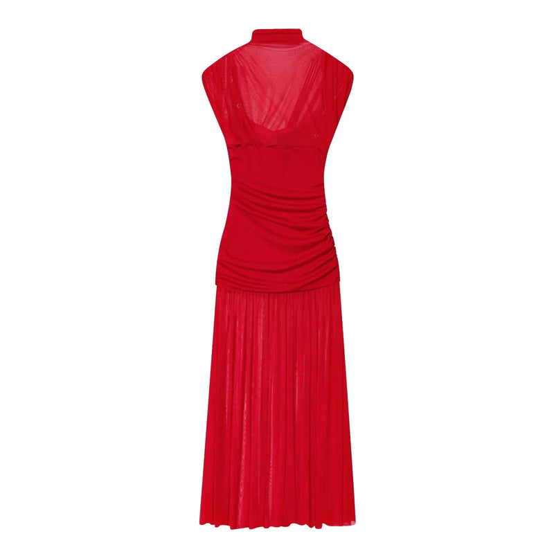 Elegant Women Dresses Wedding Guest Ladies Patch Work Tulle Dresses.