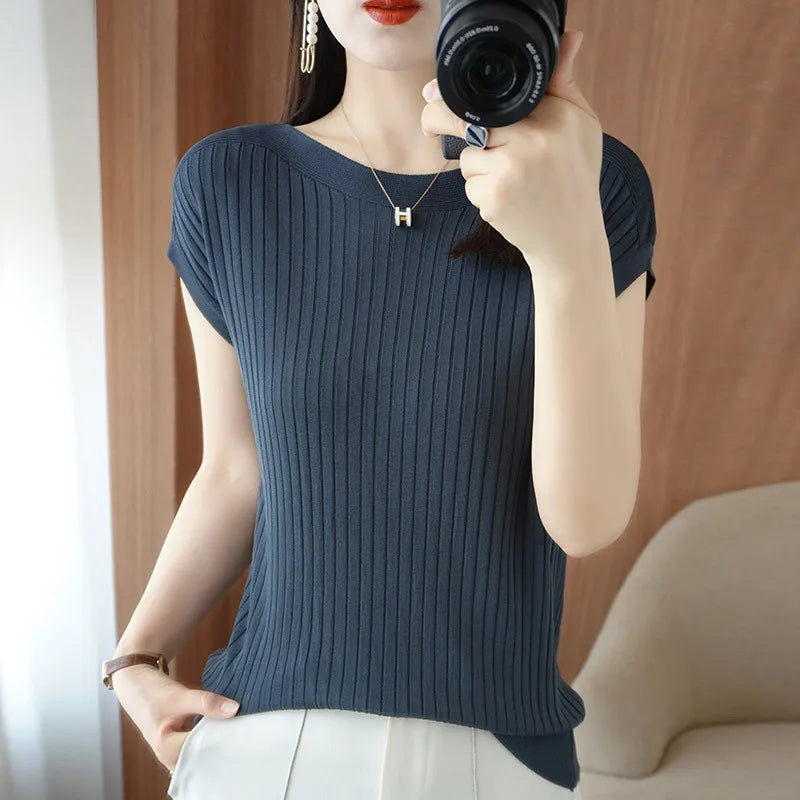 Spring Summer T-shirt Women Short Sleeves Slim.