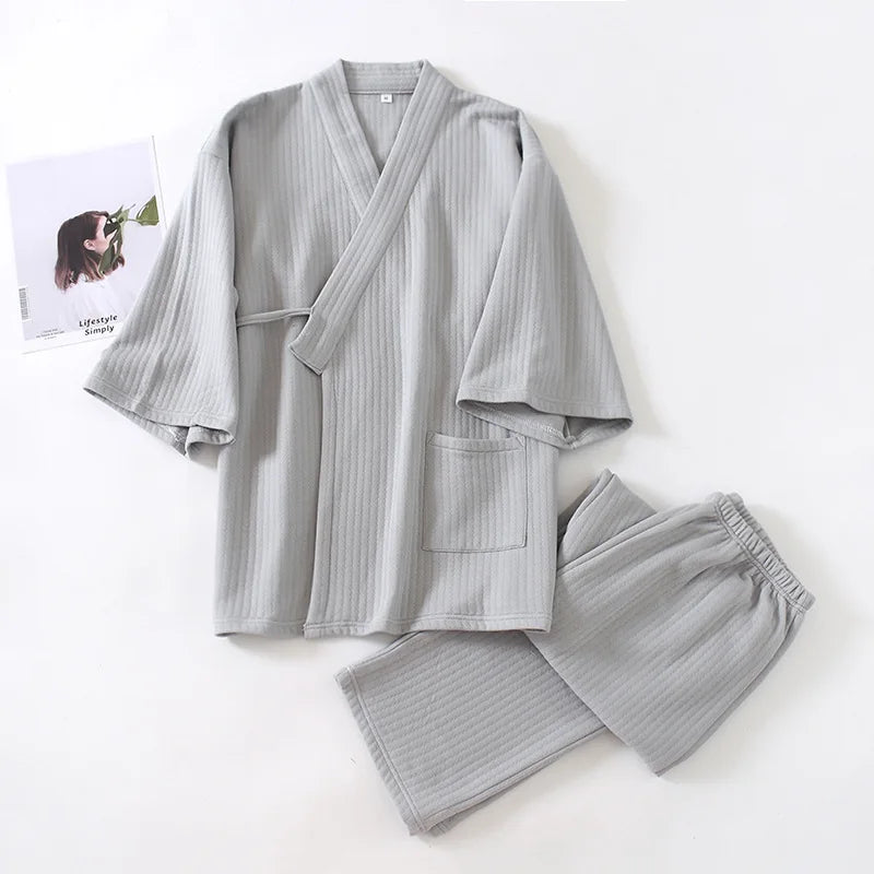 Men's Autumn Winter Pajama Sets Japanese Style.