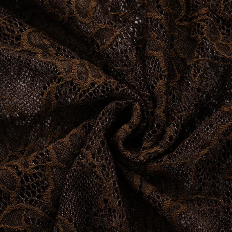 Women’s Mozision One Shoulder Lace See Through Sexy Maxi Dress.