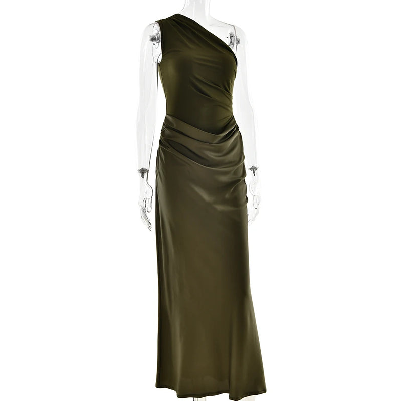 Women’s Maxi Dress Brown Sleeveless Evening Dress.