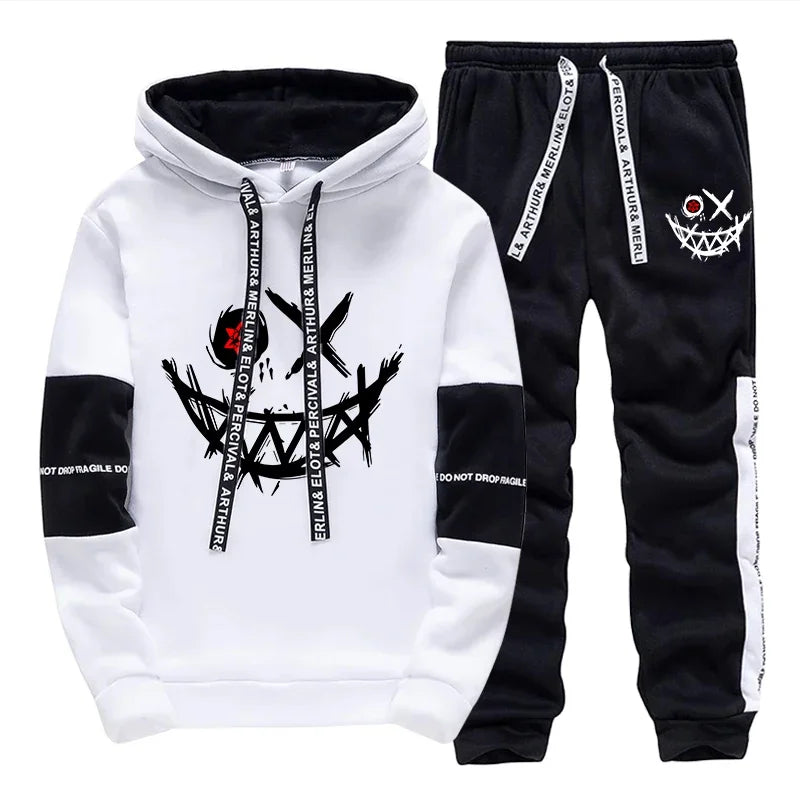 Hot Sales Mens Tracksuit Printed Single Piece Sweatshirts Sweatpants.