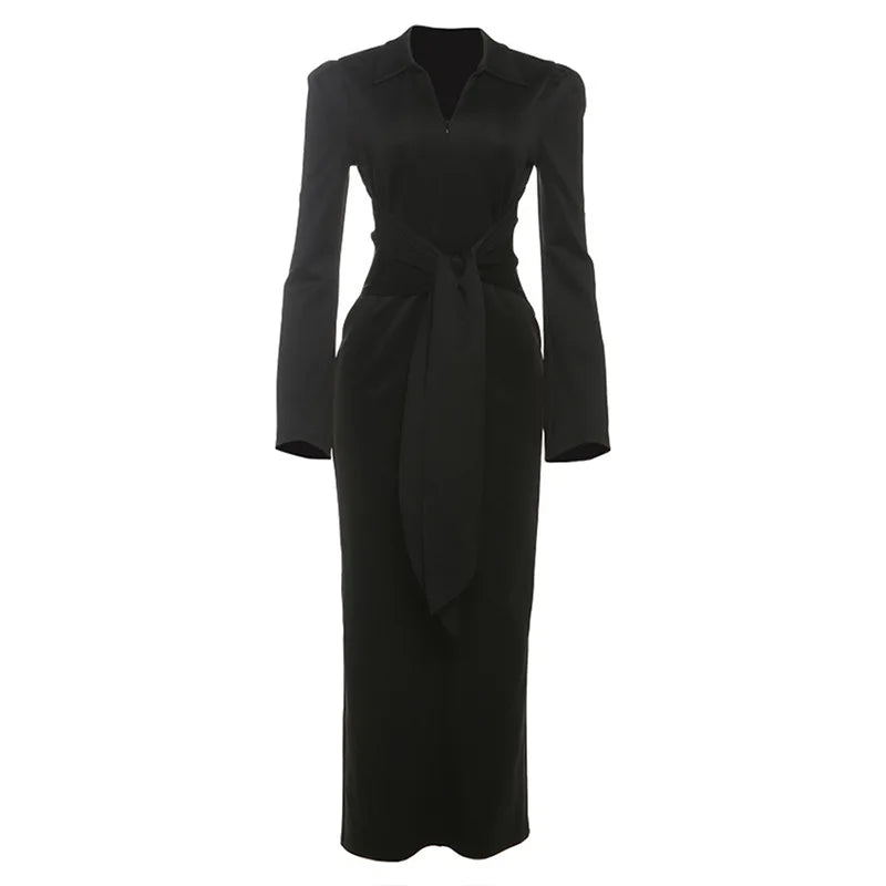 Women’s V Neck Long Sleeve Maxi Dresses Party Slim Commute Long Dress.
