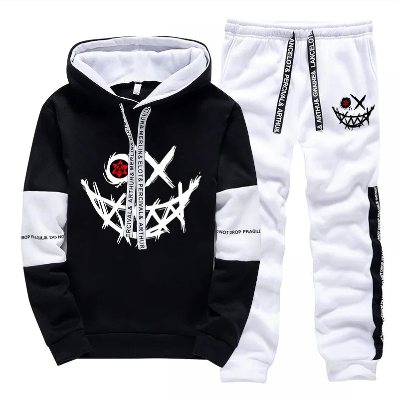 Hot Sales Mens Tracksuit Printed Single Piece Sweatshirts Sweatpants.