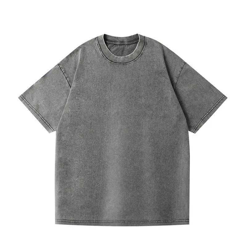 Couple Washed Retro 350g Heavy Duty Cotton Short Sleeved T-shirts.