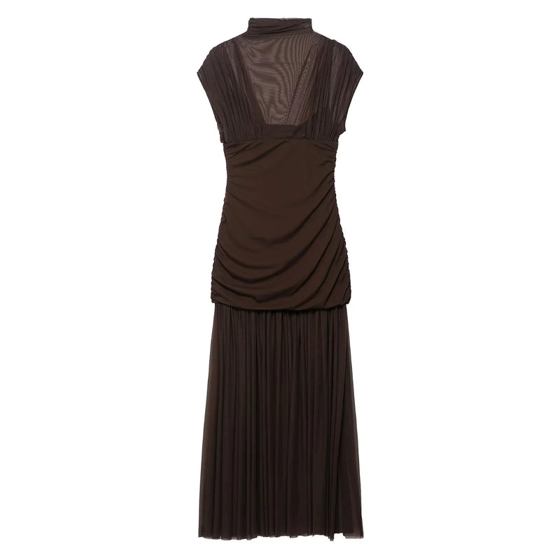 Elegant Women Dresses Wedding Guest Ladies Patch Work Tulle Dresses.