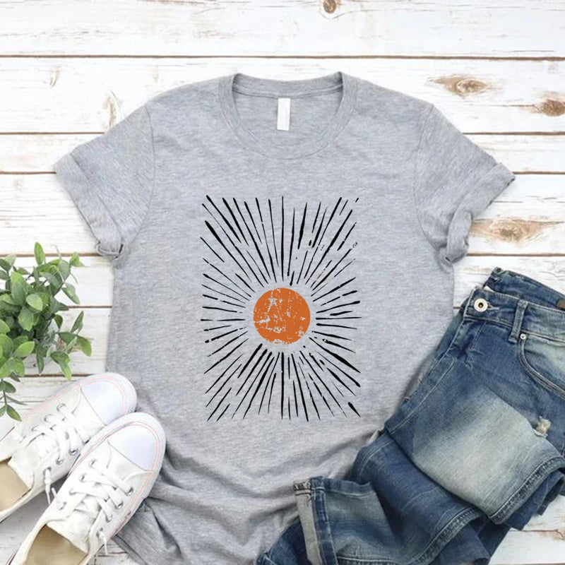 Sunburst Vintage T-Shirts Boho Shirt Sunshine Graphic Tee Women.