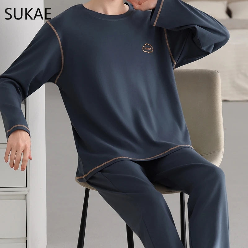 Smart Casual Boys Big Pajamas Set Autumn Winter.