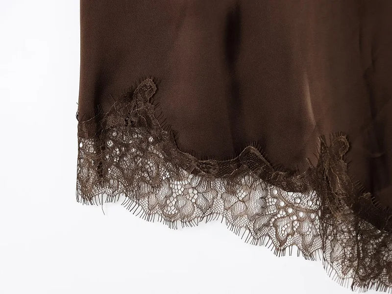MUJER 2026 Lace Slip Dress Woman Black Backless Short Dresses.