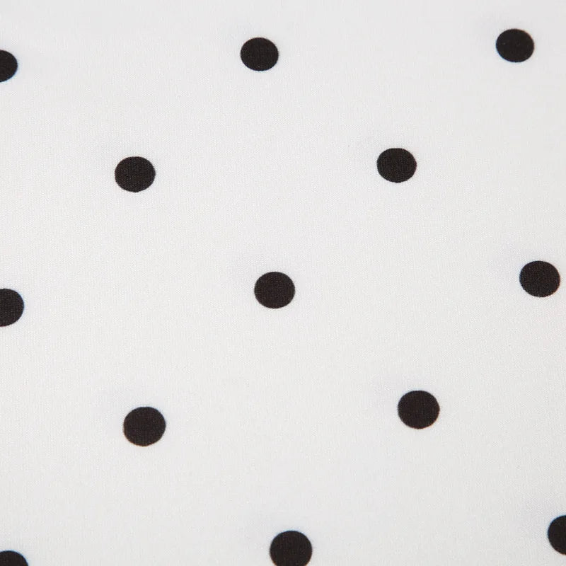 Women's Elegant Retro V-Neck Polka Dot Sleeveless Dress.