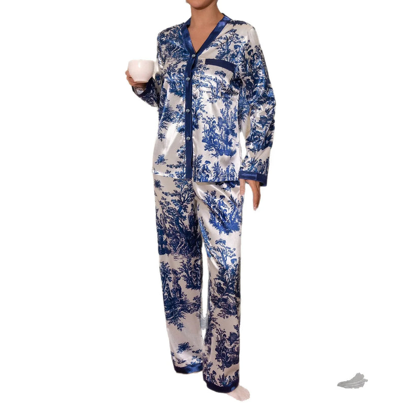 Long Sleeve Pajama Set Home Wear Set Big Size.