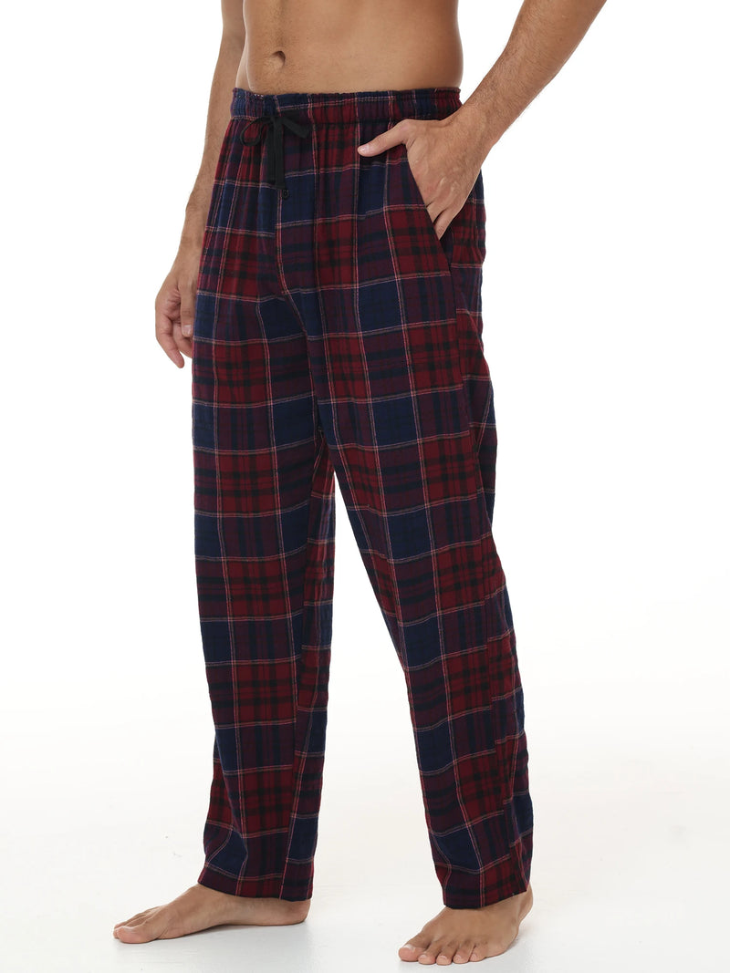 3Pcs Men's Plaid Pajama Sleeping Pants.