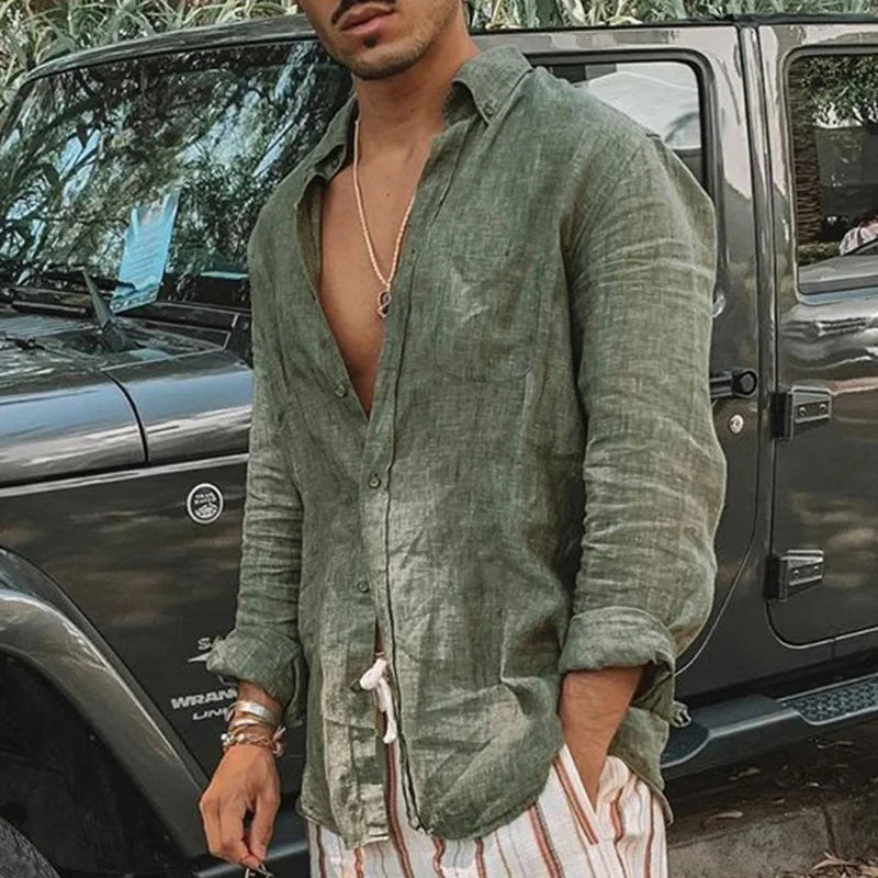 Men's Shirt Long Sleeve Regular Fit Men Casual Oversized Loose.