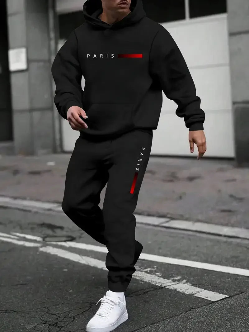Autumn Sporty 3D Printed Hoodie Suit Men Sweatshirts Sweatpants Casual Fashion.