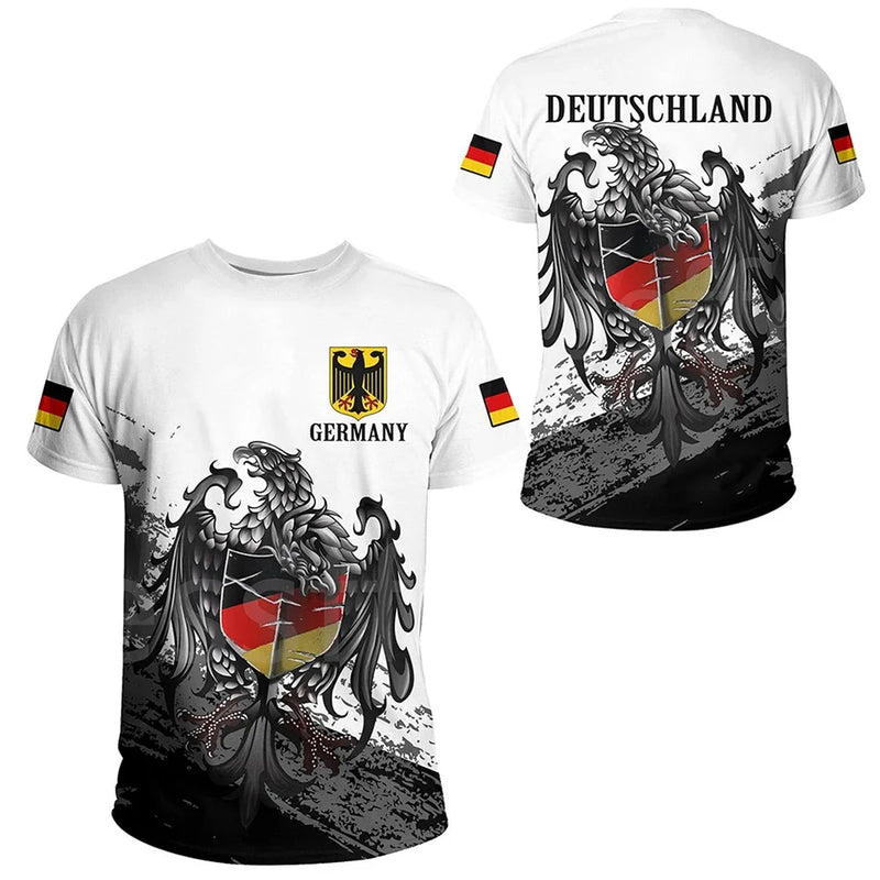 Men's T-Shirts Trend Digital Printing Casual Round Neck Short Sleeved.