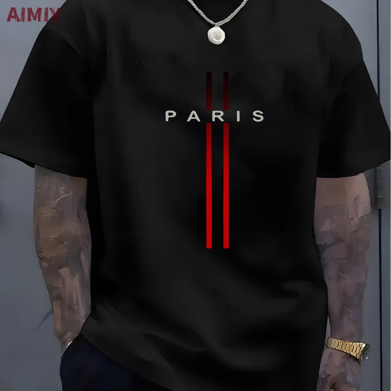 Man T-Shirt Casual Oversized Sports Loose Plus Milano Print Clothing Comfortable.