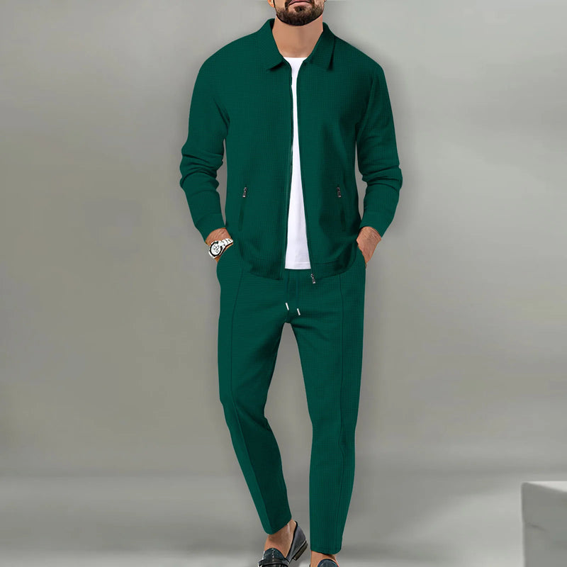 Autumnwinter men's casual blazer set new fashion Waffle baseball.