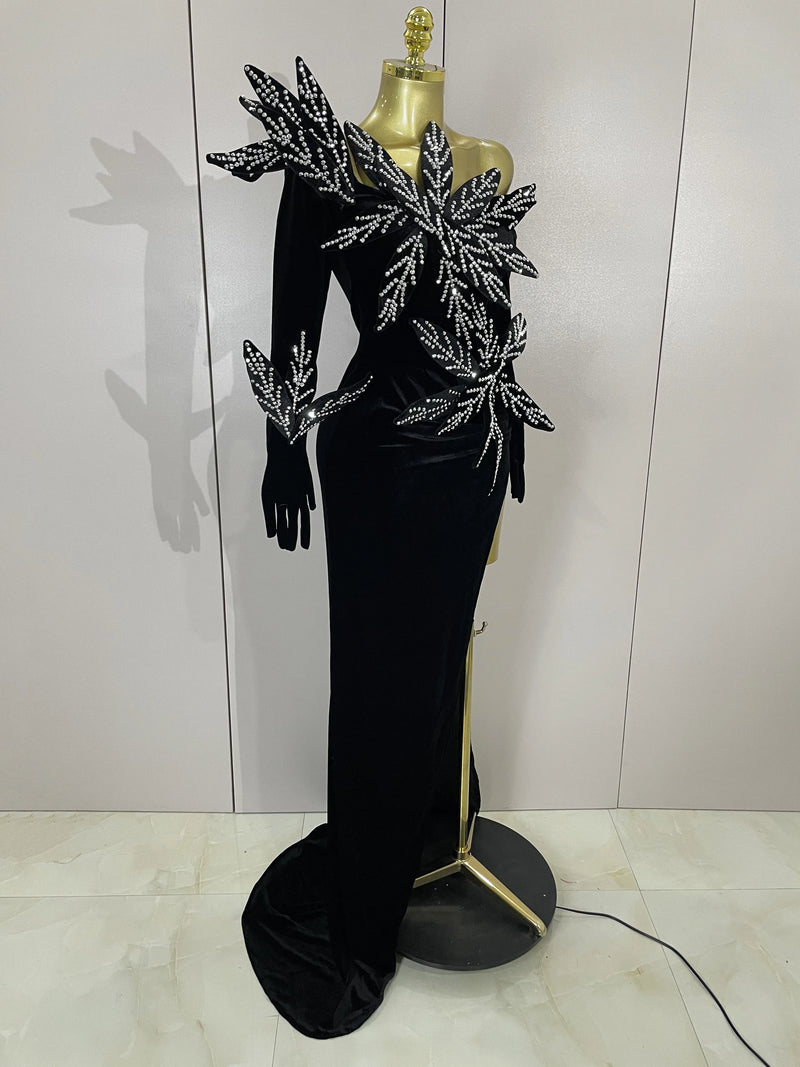 Women Chic Birthday Banquet Show Host Nightclub Stage Wear.