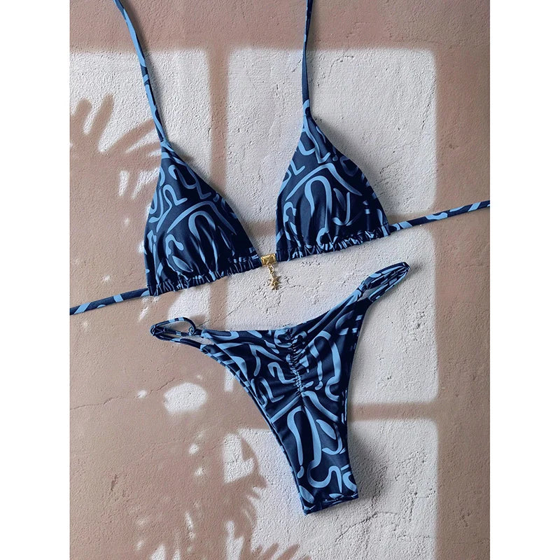 Sexy Leopard Push Up Bikinis Two Piece Bathing Suits Micro Bikini Sets Women.