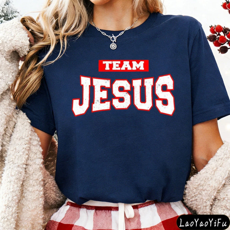 Vintage Team Jesus Funny Christian T-Shirt Christian Faith Unisex Clothing.