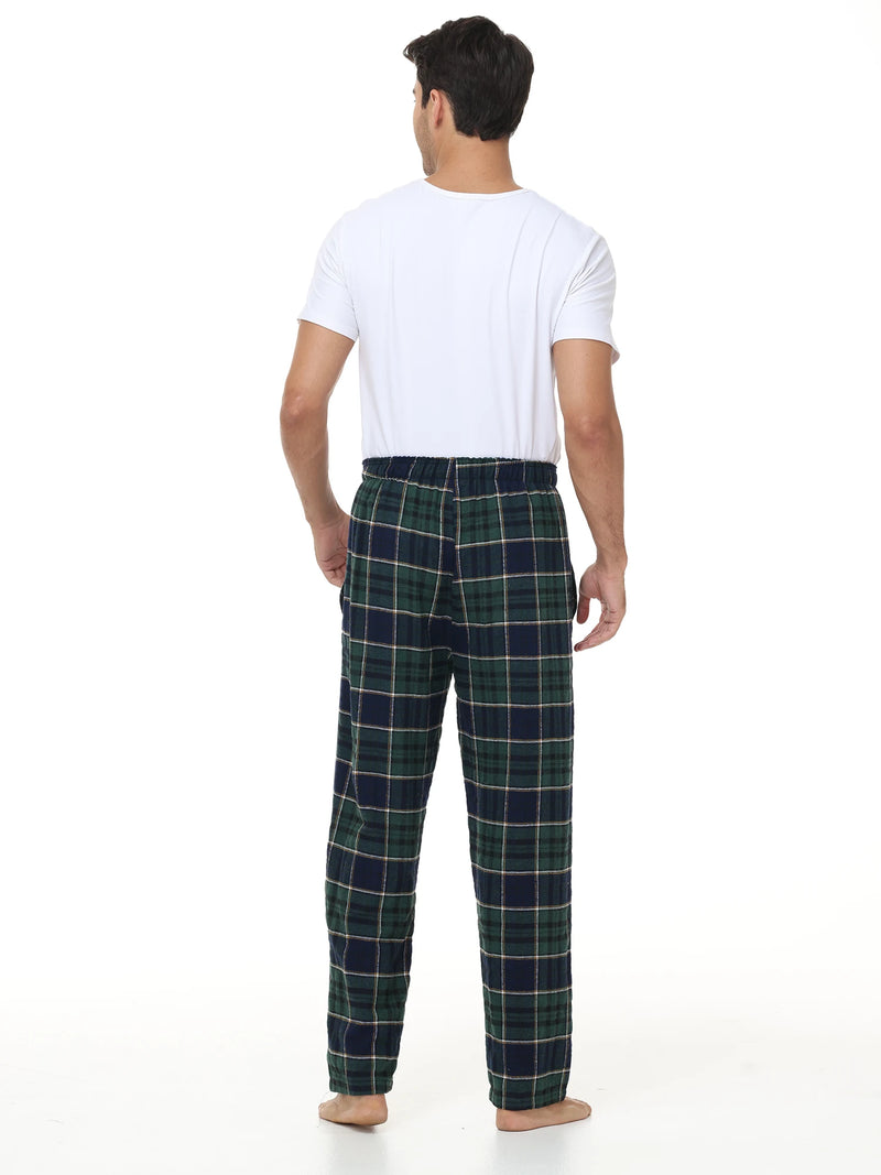 3Pcs Men's Plaid Pajama Sleeping Pants.