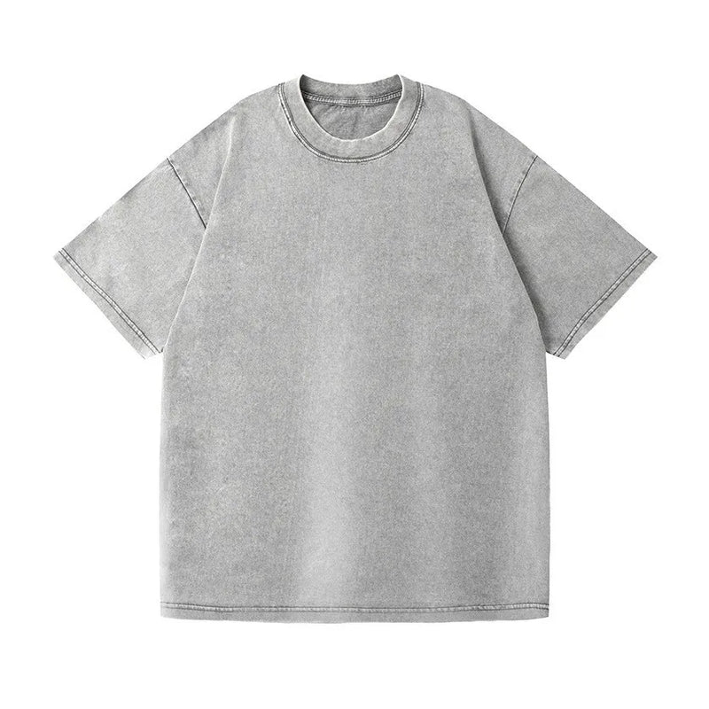 Couple Washed Retro 350g Heavy Duty Cotton Short Sleeved T-shirts.