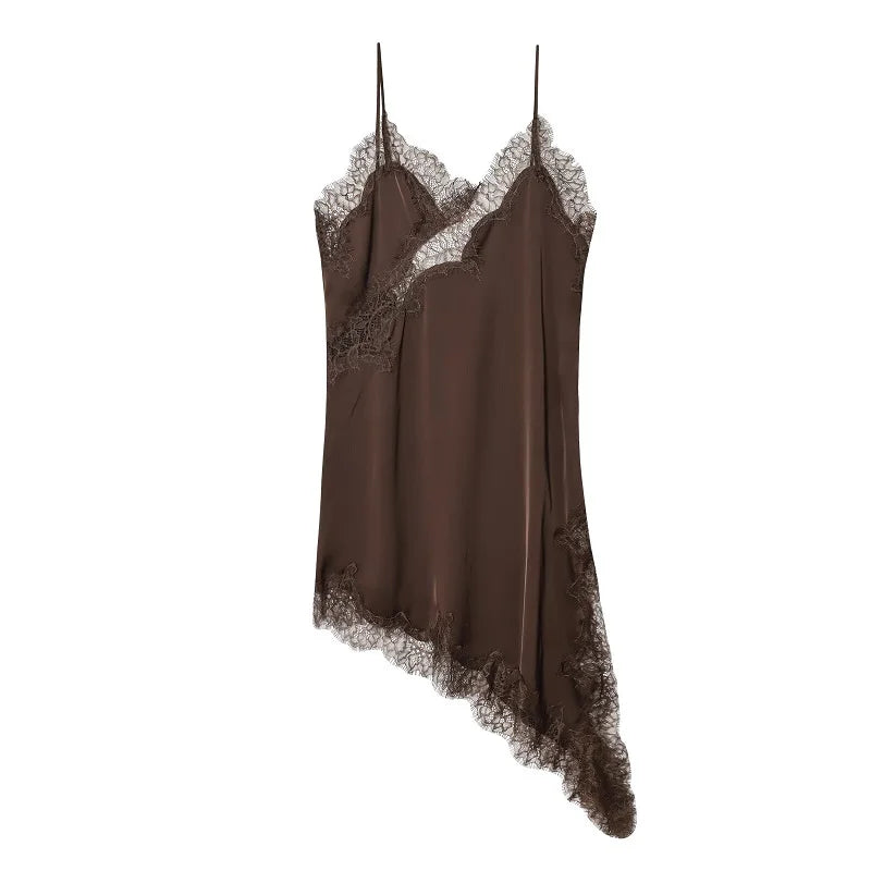 MUJER 2026 Lace Slip Dress Woman Black Backless Short Dresses.