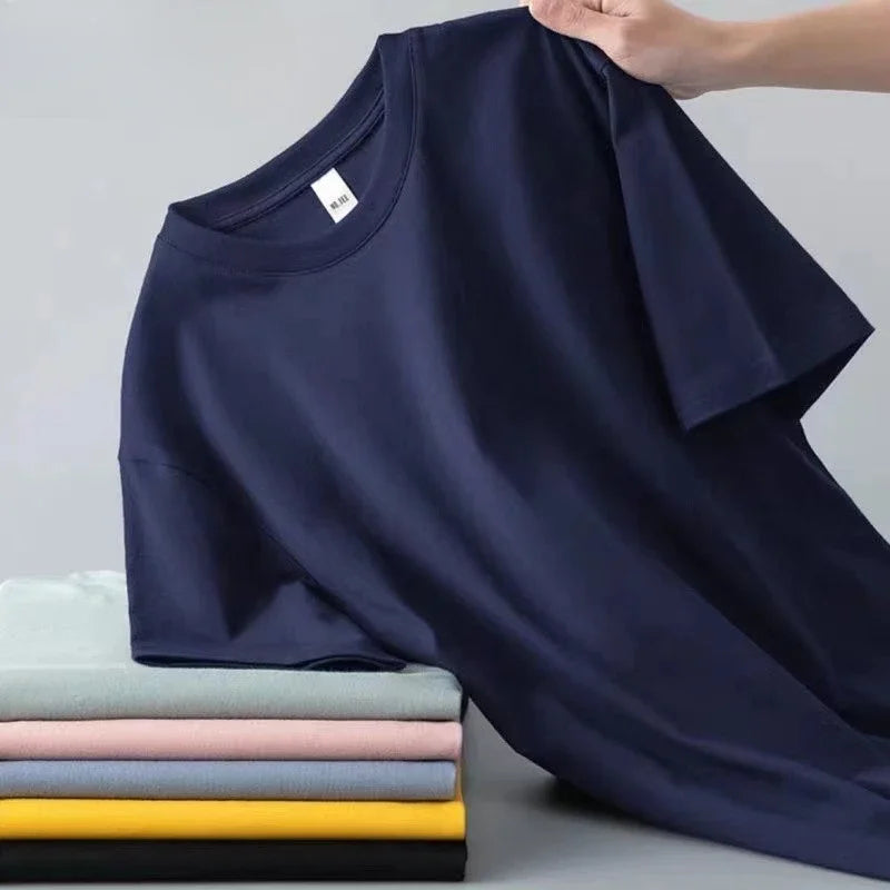 Pure Cotton Round Neck Short Sleeved T-shirt for Men and Women's.