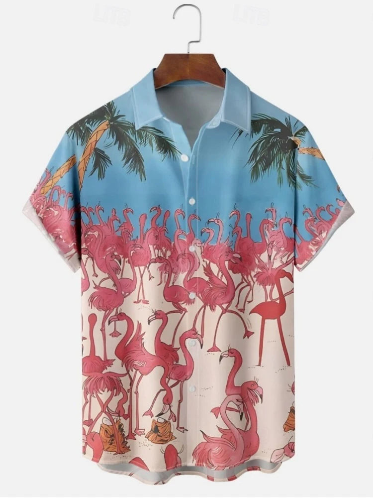 Summer Rose Water 3D Print Shirts Men Fashion Shirt Casual Vintage.