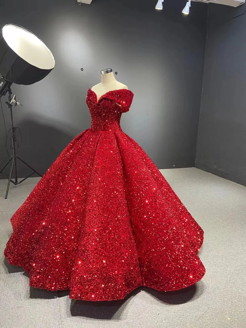 Women’s Red New Simple Bridesmaid Dresses For Wedding.