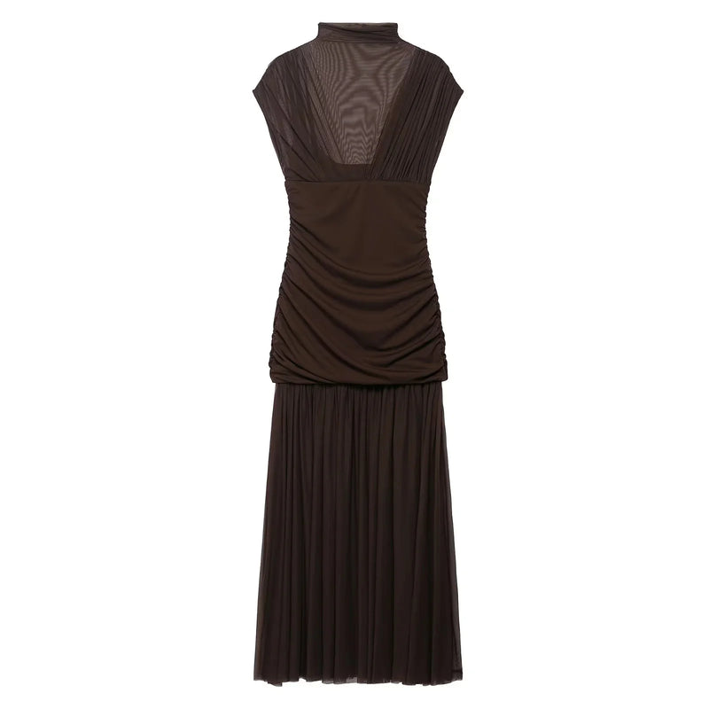 Elegant Women Dresses Wedding Guest Ladies Patch Work Tulle Dresses.