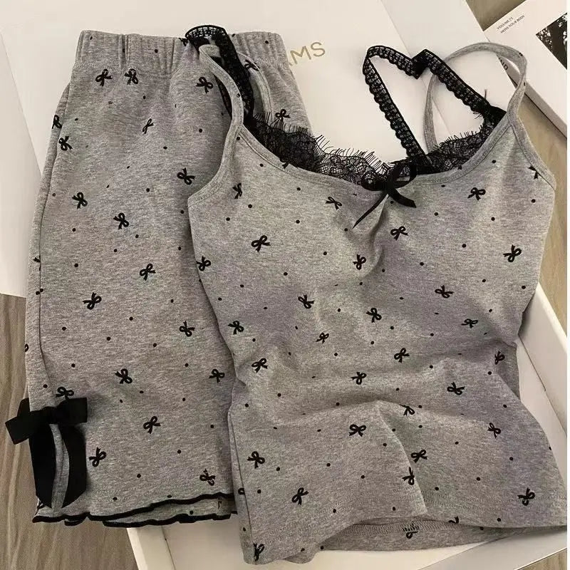 Women's Summer Suit Women's Pajamas Set Trousers Sets Sleepwear.
